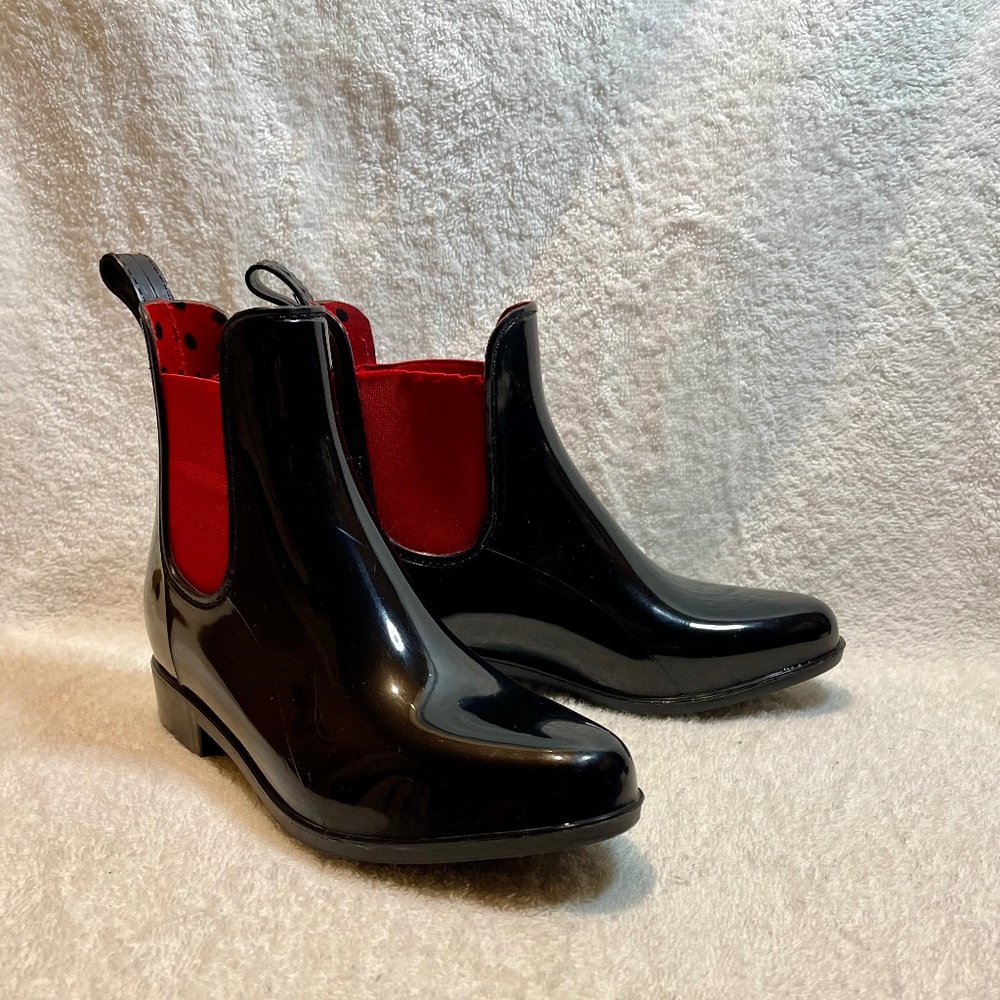 Lauren Ralph Lauren Black Rubber Chelsea Rain Boots Size 6 Women